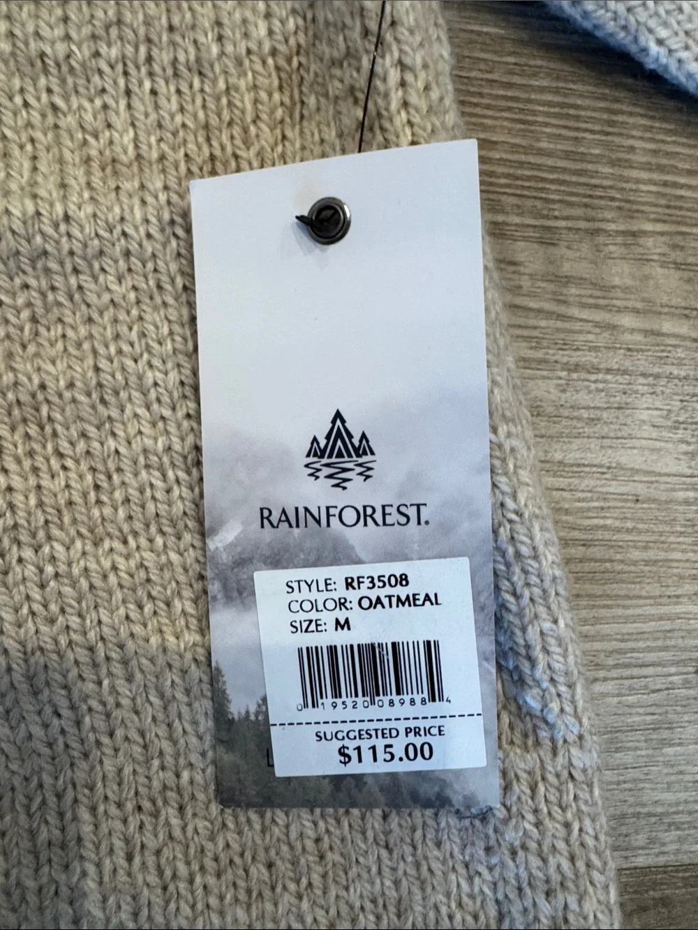 RAINFOREST Mont Tremblant Men’s Rib Knit Quarter-Zip Sweater Oatmeal RF3508